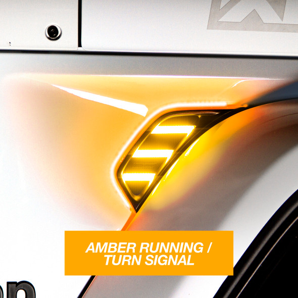 XKGLOW Amber Fender Vent Turn Signal & Running Light for 18-26 Jeep Wrangler JL & Gladiator JT