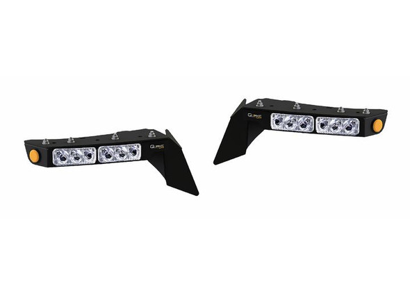Quake LED QTE991 9.5" x 1.5" Fender Chop Kit w/ DRL Switchback Turn Signal & Amber Side Marker Light for 18-26 Jeep Wrangler JL & Gladiator JT (Rubicon only)