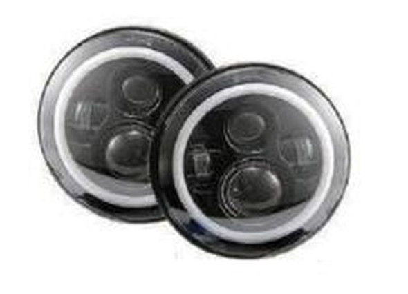Quake LED QTE902 Tempest Halo RGB 7" LED Headlight Kit for Jeep Wrangler JK, TJ & CJ