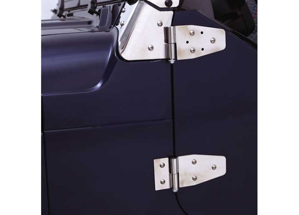 Rampage Products Stainless Steel Lower Door Hinge Bracket Set for 76-06 Jeep CJ & Wrangler YJ, TJ, Unlimited