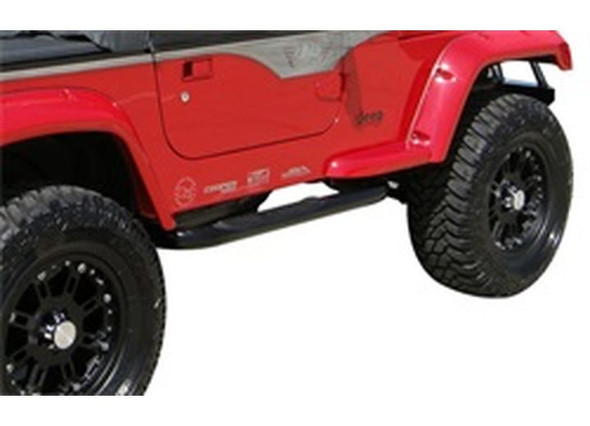 Rampage Products 8825 3" Side Bar with Step in Textured Black for 87-06 Jeep Wrangler YJ & TJ