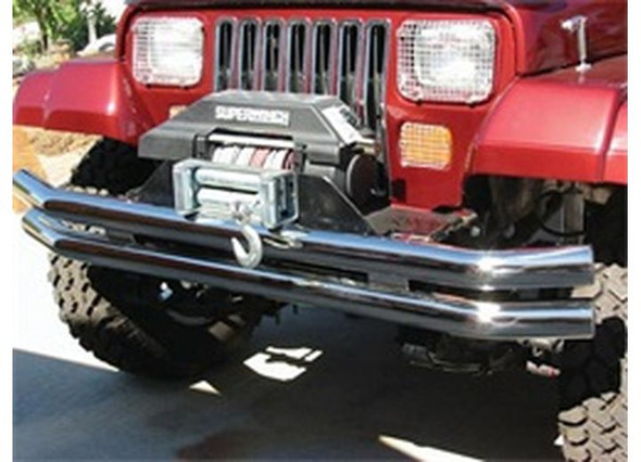 Rampage Products 8449 Front or Rear Double Tube Bumper without Hoop in Stainless Steel for 76-06 Jeep CJ-5, CJ-7, CJ-8 Scrambler, Wrangler YJ, TJ & Unlimited
