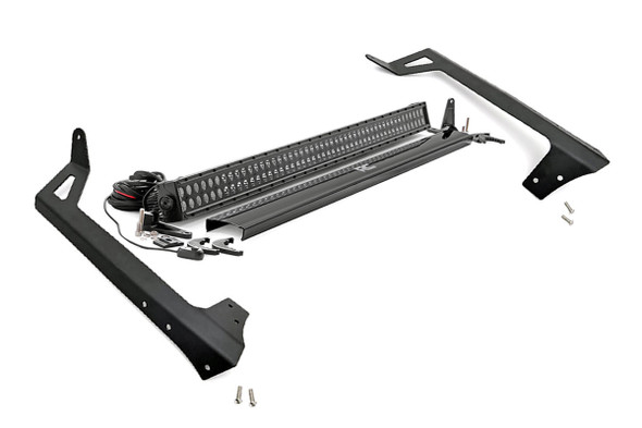 Rough Country 50in LED Light Bar Kit with Windshield Mounts for 07-18 Jeep Wrangler JK