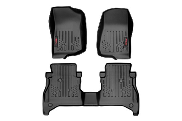 Rough Country Front & Rear Heavy Duty Fitted Floor Mats for 20-26 Jeep Gladiator JT