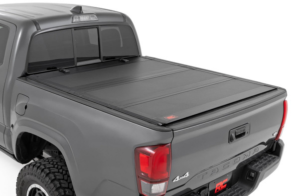 Rough Country Hard Tri-Fold Flip Up Bed Cover for 16-23 Toyota Tacoma