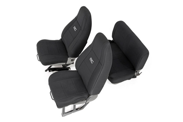 Rough Country 91008 Front & Rear Seat Covers for 87-90 Jeep Wrangler YJ