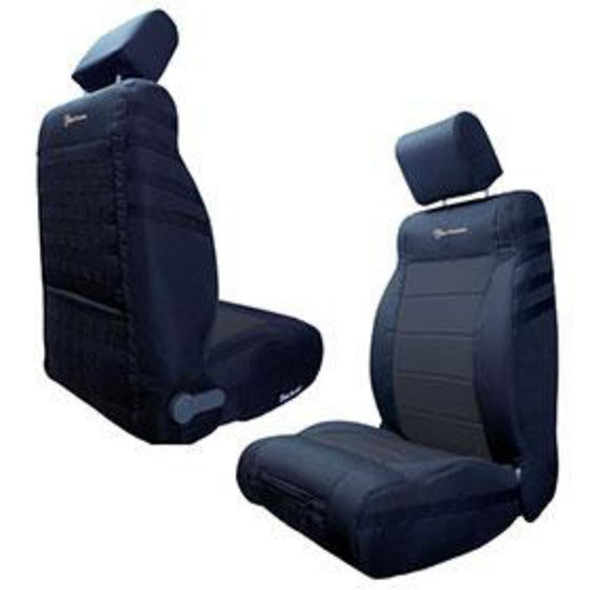 Bartact Tactical Series Front Seat Covers (Black/Black) - TJSC9702FPBB