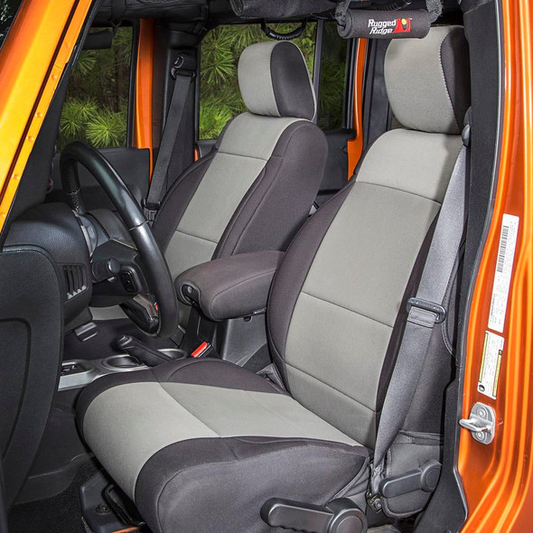 Rugged Ridge Neoprene Seat Cover Kit (Black/Gray) - 13296.09
