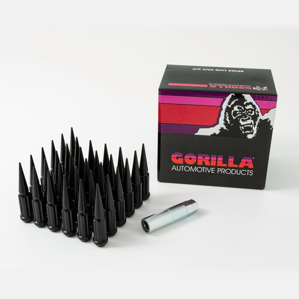 Gorilla Automotive 32-Piece 14mmx1.5 Spike Lug Nut Kit (Black) - SPK8-14150B