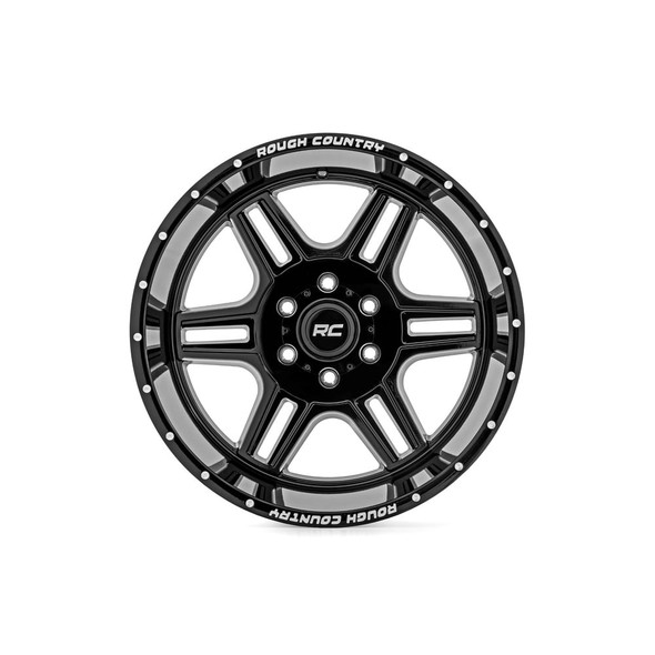 Rough Country 92 Series Wheel, 20x9 with 5 on 5.5 Bolt Pattern - Gloss Black - 92200914