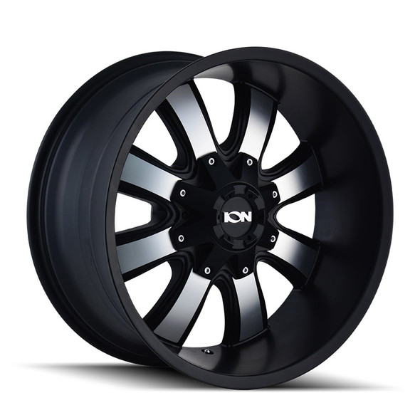 Ion 189 Wheel, 17x9 with 5 on 127/139.7 Bolt Pattern - Satin Black/Machined Face - 189-7952B