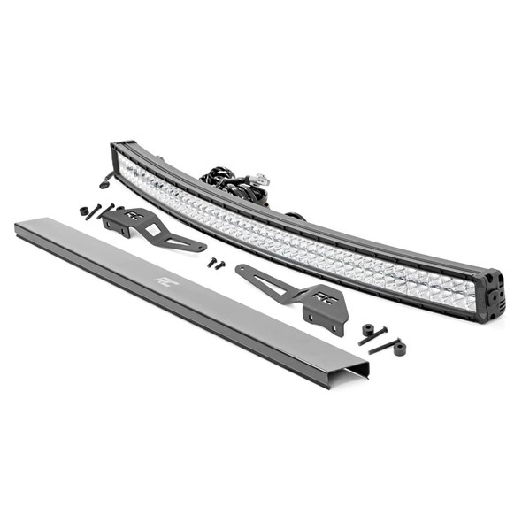 Rough Country 50" Curved Chrome Series with White DRL Dual LED Light Bar - 71205