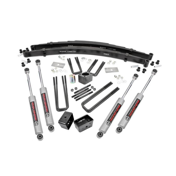 Rough Country 4" Dodge Suspension Lift Kit with Lift Blocks and N3 Shocks (Dana 60 Front Axle) - 306.20