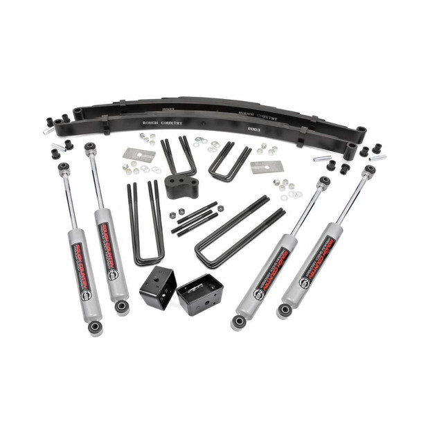 Rough Country 4" Dodge Suspension Lift Kit with Lift Blocks and N3 Shocks (Dana 44 Front Axle) - 305.20