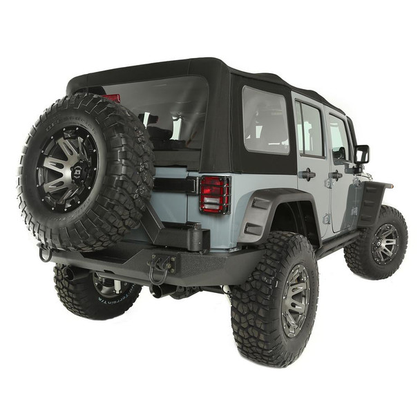 Rugged Ridge Sailcloth Replacement Soft Top with Tinted Windows and No Upper Doors (Black Diamond) - 13742.01