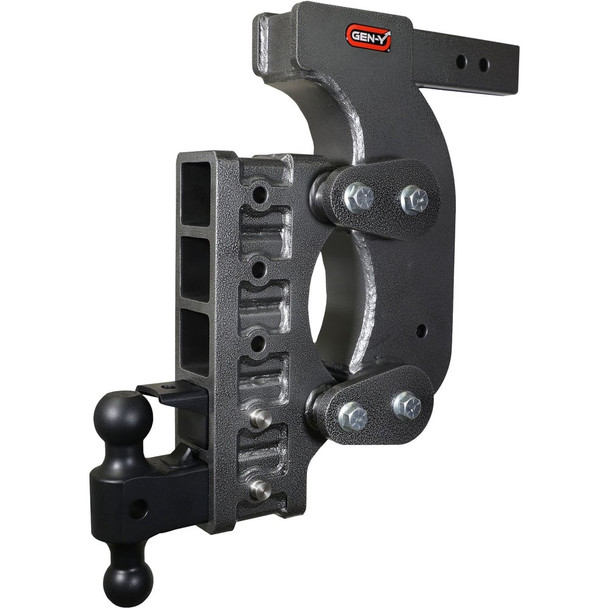 GEN-Y BOSS Torsion-Flex 2.5" Receiver 18" Drop 2.4K TW 21K Hitch with Dual-Ball Mount, Pintle Lock, and Stabilizer Kit - GH-1525