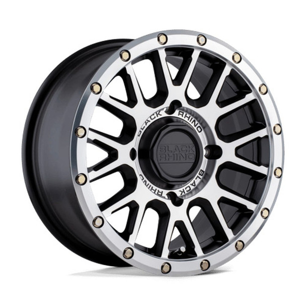 Black Rhino Powersports La Paz UTV Wheel, 14x7 with 4 on 156 Bolt Pattern - Semi Gloss Black With Machined Face - 1470LPZ514156F32
