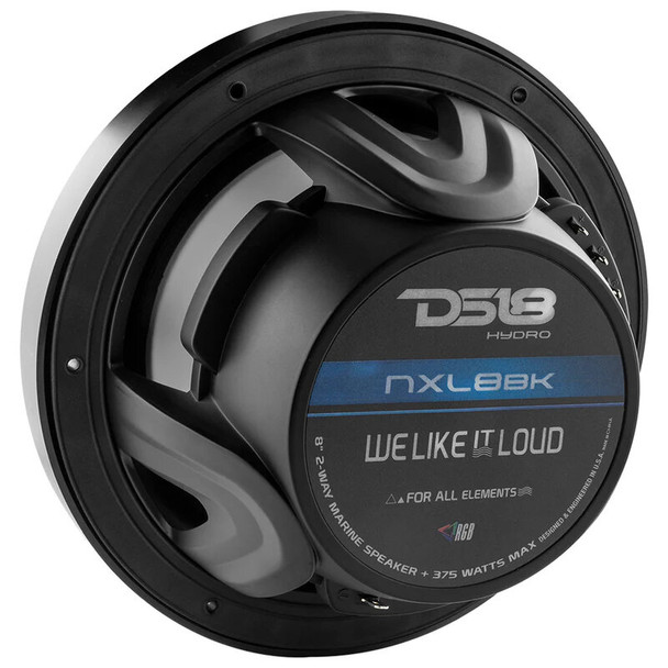 DS18 NXL 8" 2-Way Coaxial Marine Speaker with LED RGB Lights