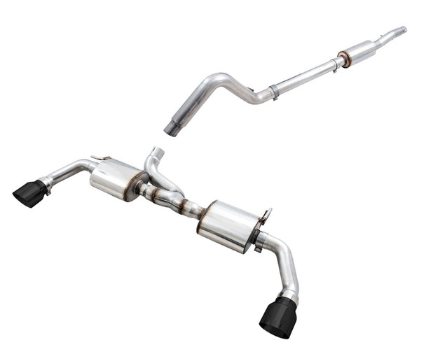 AWE Exhaust 17613 4113 Tread Edition Axle Back Exhaust System Axle Back with Non Resonated Mid-Pipe with Black Tips for 12-18 Jeep Wrangler JK 3.6L