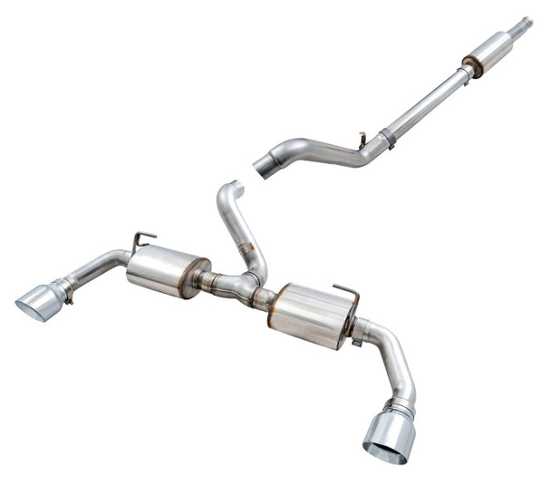 AWE Exhaust 17613 5110 Tread Edition Axle Back Exhaust System Axle Back with Resonated Mid-Pipe with Stainless Tips for 18-25 Jeep Wrangler JL 3.6L