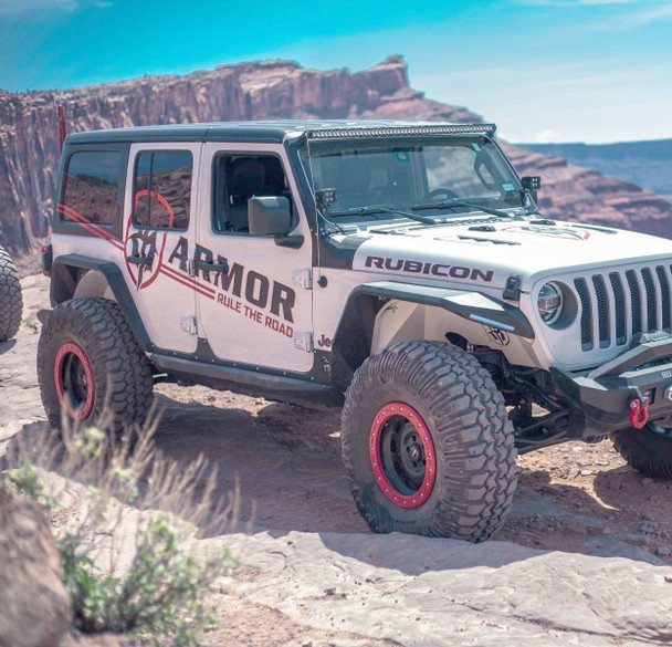 Road Armor 518ARG4B Stealth Body Armor Rocker Panels for 18-25 Jeep Wrangler Unlimited JL 4-Door