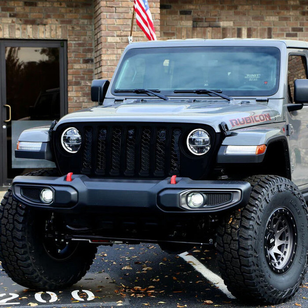 Trim Illusion ABS6814BLK Delete Grille Overlay - in Black for 2020-2023 Jeep Gladiator Sport, Sport S, or Texas Trail