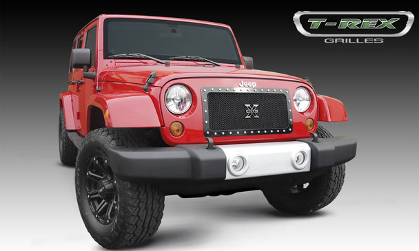 T-Rex 6714831 X-Metal Series Black Mesh Grille for 07-18 Jeep Wrangler JK