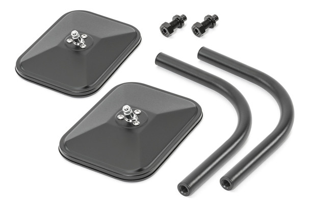 Rugged Ridge 11025.26 Rectangular Trail Mirror Kit Pair for 18-25 Jeep Wrangler JL & Gladiator JT