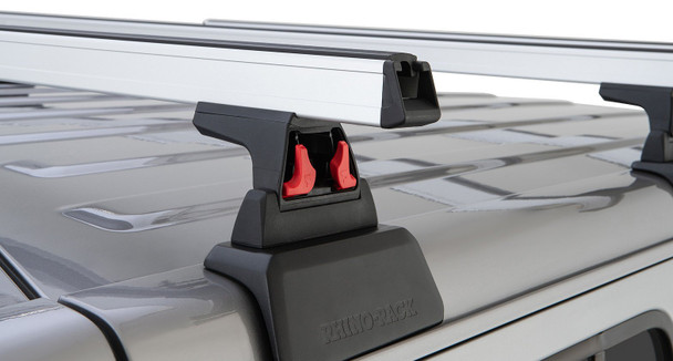 Rhino-Rack 2-Bar Backbone Roof Rack with Quick Mount Legs Standard for 18-25 Jeep Wrangler JL Unlimited 4 Door Hardtop