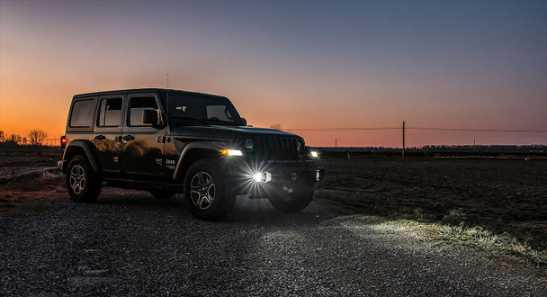 Diode Dynamics DD0173P LED Fog Light Cluster XP80 LED Cool White (pair) for 18-25 Jeep Wrangler JL & Gladiator JT
