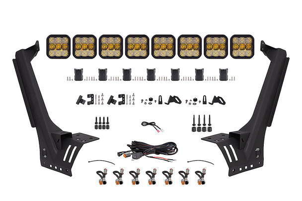 Diode Dynamics DD6822 SS5 Windshield Sport CrossLink Yellow Combo Lightbar Kit for 18-22 Jeep Wrangler JL