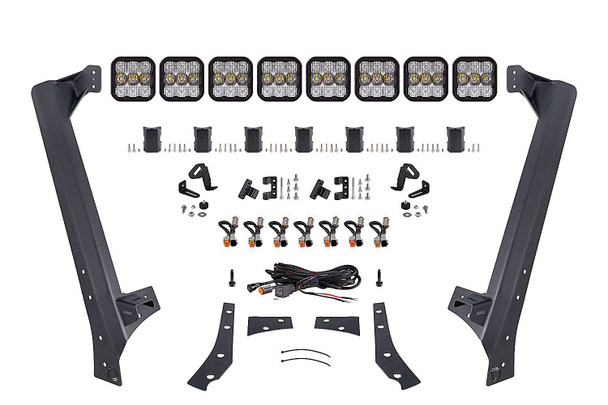 Diode Dynamics SS5 CrossLink Windshield Yellow Combo Lightbar Kit for 07-18 Jeep Wrangler JK