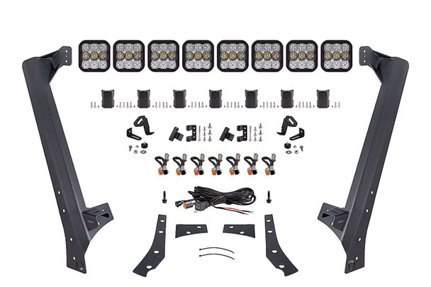 Diode Dynamics DD7267 SS5 CrossLink Windshield Yellow Combo Lightbar Kit Pro Kit for 07-18 Jeep Wrangler JK