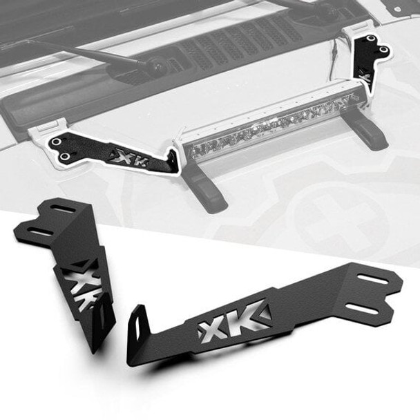 XKGLOW XK-BRC-JK-H Hood 20-22" Bar Bracket for 07-18 Jeep Wrangler JK