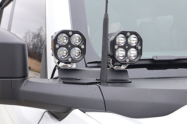 LoD Offroad BLM2101 Black Ops Double A-Pillar Base Light Mount in Black Texture for 21-25 Ford Bronco with a BLACK OPS Front Bumper