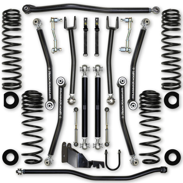 Rock Krawler JL35XF-4TT 3.5in X Factor System with RRD Spec TT Shocks for 18-25 Jeep Wrangler JL Unlimited 4-Door