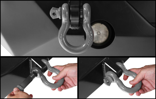 Overland Vehicle Systems 19019903 3/4" 4.75 Ton D-Ring Recovery Shackles in Grey - Single