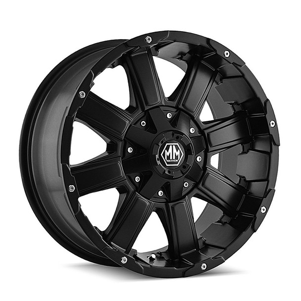 Mayhem 8030-2952MB Chaos Series 8030 Wheel in 20x9 with 4.53in Backspace Matte Black for 07-25 Jeep Wrangler JK, JL & Gladiator JT