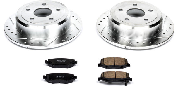 Power Stop K3090 Rear Z23 Evolution Sport Performance 1-Click Brake Kit for 07-18 Jeep Wrangler JK