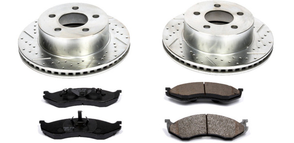 Power Stop K2152 Front Z23 Evolution Sport Performance 1-Click Brake Kit for 99-06 Jeep Cherokee XJ, Wrangler TJ & Unlimited