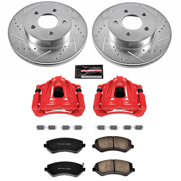 Power Stop KC2162-36 Front & Rear Z36 Extreme Performance Truck & Tow Brake Kit with Calipers For 03-07 Jeep Liberty KJ