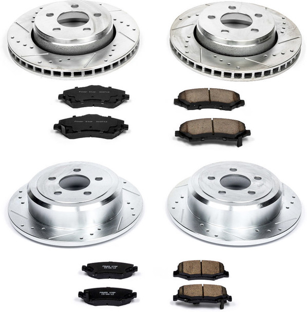 Power Stop K2832 Front & Rear Z23 Evolution Sport Performance 1-Click Brake Kit for 08-12 Jeep Liberty KK