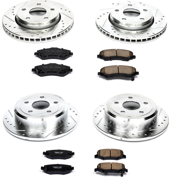 Power Stop Front & Rear Z23 Evolution Sport Performance 1-Click Brake Kit for 07-18 Jeep Wrangler JK