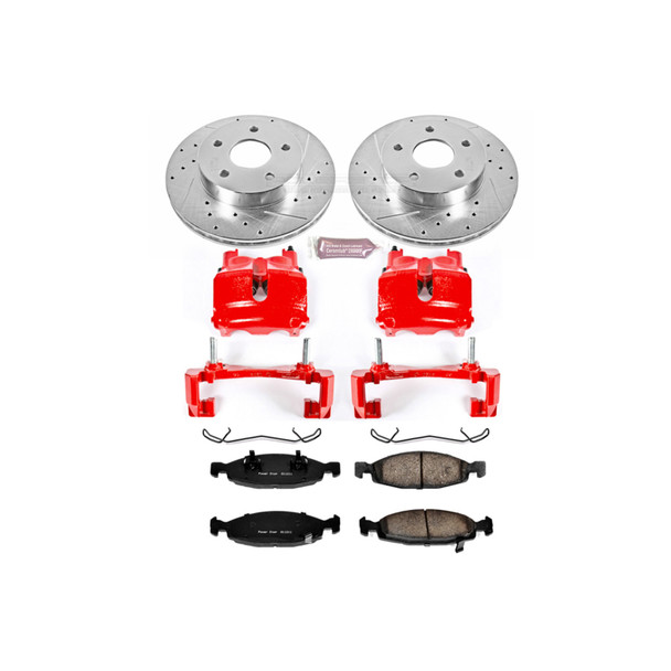 Power Stop Front & Rear Z23 Evolution Sport Performance 1-Click Brake Kit with Calipers for 99-02 Jeep Grand Cherokee WJ with Teves Calipers