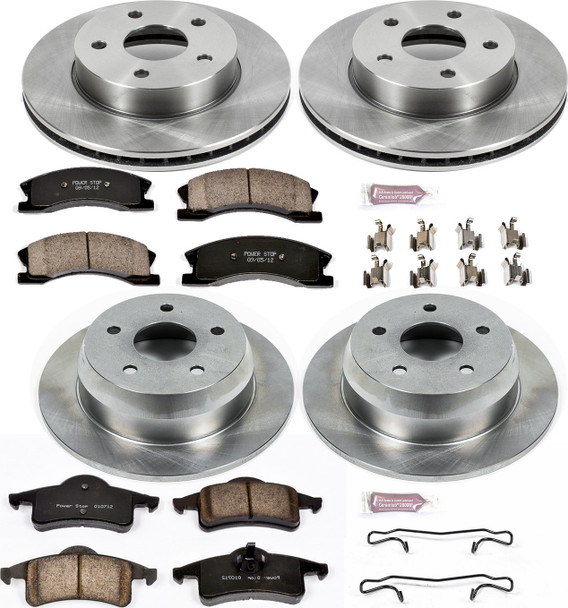 Power Stop KOE2150 Front & Rear Z16 Autospecialty Daily Driver OE Brake Kit for 99-04 Jeep Grand Cherokee WJ with Akebono Calipers