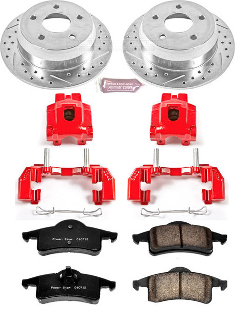 Power Stop Rear Z23 Evolution Sport Performance 1-Click Brake Kit with Powder Coated Calipers for 99-04 Jeep Grand Cherokee WJ