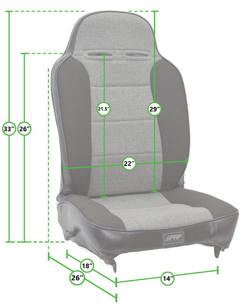 PRP Seats A3101-50 Enduro Elite Reclining Front Seats Driver Side in Black