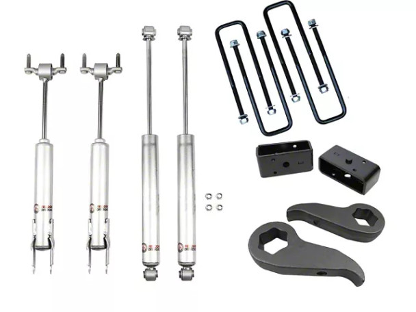 Freedom Offroad 3-Inch Front / 2-Inch Rear Leveling Kit with Shocks - Silverado 3500