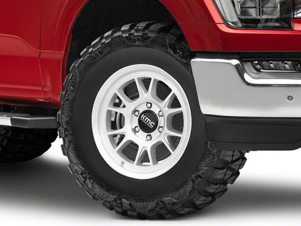 KMC Range Gloss Silver with Machined Face 6-Lug Wheel; 17x8.5; -10mm Offset - F150 Wheels