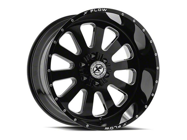 XFX Flow XFX-302 Gloss Black and Milled 6-Lug Wheel; 17x10; 12mm Offset - F150 Wheels